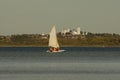 Pleshcheyevo lake, St.Nikita monastery, sailboat Royalty Free Stock Photo