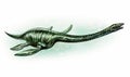 Plesiosaur Plesiosauria, realistic drawing