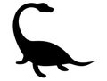 Plesiosauria dinosaur silhouette isolated on white background Royalty Free Stock Photo