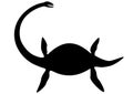 Plesiosaurus silhouette - Elasmosaurus Royalty Free Stock Photo
