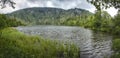 Plesne lake in Sumava national park Bohemian Forest in Czech republic