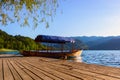 A pletna, traditional Slovenia boat