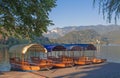 Pletna,wooden Boats,Lake Bled,Slovenia Royalty Free Stock Photo