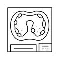 pleural asbestosis disease line icon vector illustration