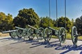 PLEVEN, BULGARIA - 20 SEPTEMBER 2015: Cannon in front of Panorama the Pleven Epopee 1877 in city of Pleven