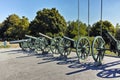 PLEVEN, BULGARIA - 20 SEPTEMBER 2015: Cannon in front of Panorama the Pleven Epopee 1877 in city of Pleven