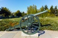 PLEVEN, BULGARIA - 20 SEPTEMBER 2015: Cannon in front of Panorama the Pleven Epopee 1877 in city of Pleven