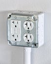 A four plex electrical outlet. Royalty Free Stock Photo