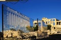 Plexiglass separators on Athenian Acropolis Royalty Free Stock Photo