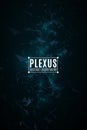 Plexus abstract background for your design. Modern futuristic geometry. Flying triangles in the dark. Glowing lights. Connected