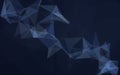 Plexus Background Abstract Network of Connecting Lines and Dots on Dark Blue Royalty Free Stock Photo