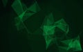Plexus Background in Dark Green: Abstract Geometric Network of Dots and Lines Royalty Free Stock Photo