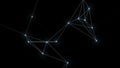 Plexus effect Abstract digital connection moving dots and lines Royalty Free Stock Photo