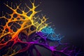Plexus geometrical colorful abstract background. Abstract digital communication points Royalty Free Stock Photo