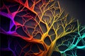 Plexus geometrical colorful abstract background. Abstract digital communication points. Royalty Free Stock Photo