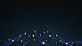 Plexus network structure with glowing nodes 3D rendering Royalty Free Stock Photo