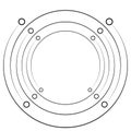 Plexus, wire-frame radial circles with nodes. Geometric spiral for technology, block chain, circuit like themes. Cycle rings