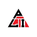 PLI triangle letter logo design with triangle shape. PLI triangle logo design monogram. PLI triangle vector logo template with red Royalty Free Stock Photo