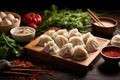 Pliable Raw dumpling. Generate Ai Royalty Free Stock Photo