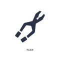 plier icon on white background. Simple element illustration from construction tools concept Royalty Free Stock Photo