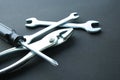 Plier, scrow & wrenches Royalty Free Stock Photo