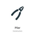 Plier vector icon on white background. Flat vector plier icon symbol sign from modern construction collection for mobile concept