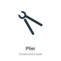 Plier vector icon on white background. Flat vector plier icon symbol sign from modern construction tools collection for mobile