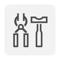 Metalworking tool equipment vector icon design.