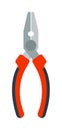Pliers hand tool worker equipmen flat cartoon vector illustration. Royalty Free Stock Photo