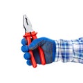 Pliers in hand Royalty Free Stock Photo