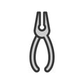 Pliers, handyman and carpenter tool, filled outline icon