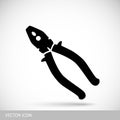 Pliers icons in the style of flat design. Royalty Free Stock Photo