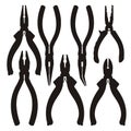 Pliers icons Royalty Free Stock Photo