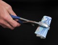 Pliers and Money Royalty Free Stock Photo