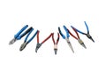 Pliers and nippers isolated on a white background