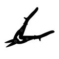 Pliers nippers silhouette isolated on white background vector illustration