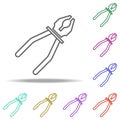 pliers outline icon. Elements of Construction in multi color style icons. Simple icon for websites, web design, mobile app, info Royalty Free Stock Photo