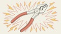 Pliers tool with electrical sparks, vector design Generative AI Royalty Free Stock Photo