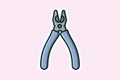 Pliers Tool Sticker vector illustration. Mechanic and Electrician working tool equipment objects icon concept. Royalty Free Stock Photo