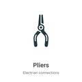 Pliers vector icon on white background. Flat vector pliers icon symbol sign from modern electrian connections collection for