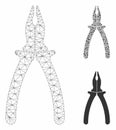 Pliers Vector Mesh Network Model and Triangle Mosaic Icon Royalty Free Stock Photo