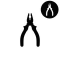 Pliers - white vector icon