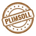PLIMSOLL text on brown grungy vintage round stamp