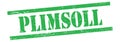 PLIMSOLL text on green grungy lines stamp