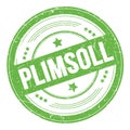 PLIMSOLL text on green round grungy stamp