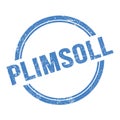 PLIMSOLL text written on blue grungy round stamp