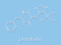 Plinabulin cancer drug molecule. Skeletal formula.