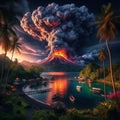 25 5 Plinian eruption A highly explosive volcanic eruption char Royalty Free Stock Photo