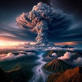 26 5 Plinian eruption A highly explosive volcanic eruption char Royalty Free Stock Photo