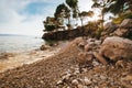 Beach near to city Podgora, Croatia Makarska riviera Royalty Free Stock Photo